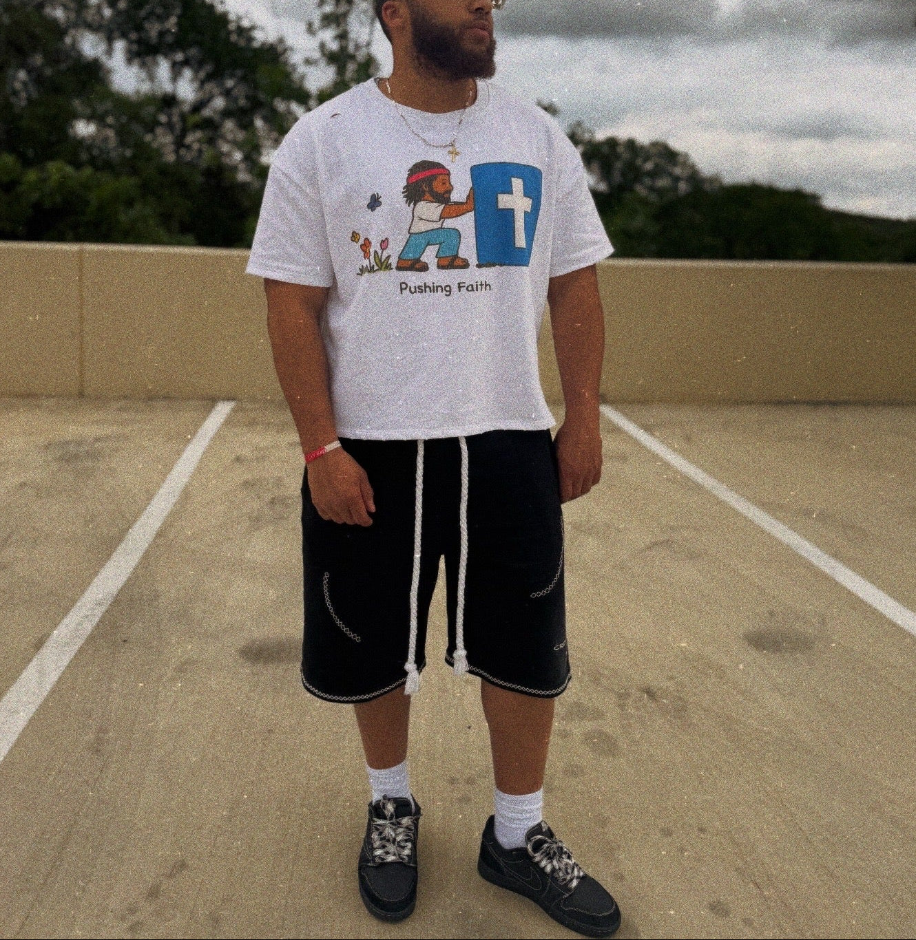 Pushin Faith- Cropped Tee