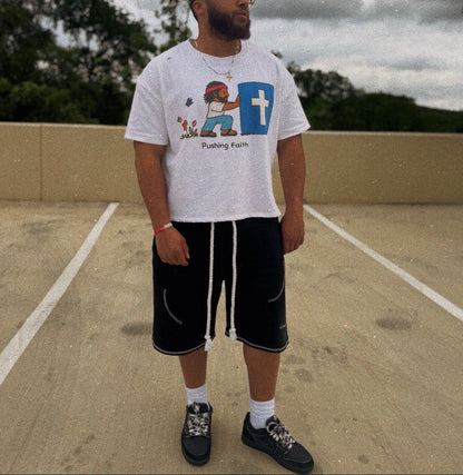 Pushin Faith- Cropped Tee
